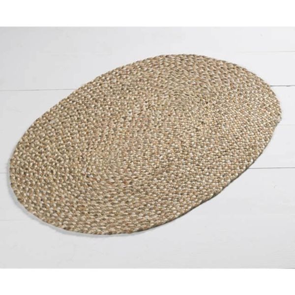 Braided jute oval rug natural