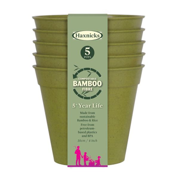 4" Bamboo Pot (5pk) Sage Green