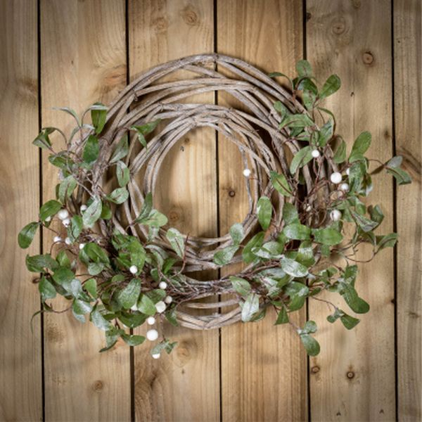 45cm Frosted Snowberry Half Wreath