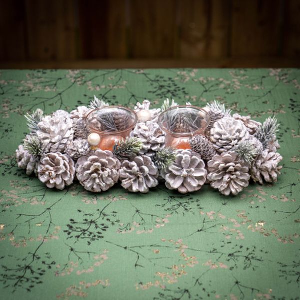 Tealight Holder with Glass Pinecone Pearl
