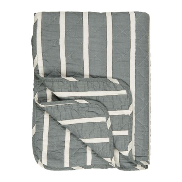Dusty Blue Striped Quilt