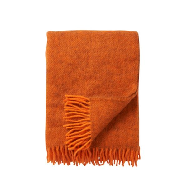 Orange Gotland Woven Wool Throw
