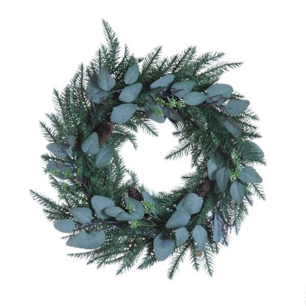 24in/60cm Green Leaves Wreath