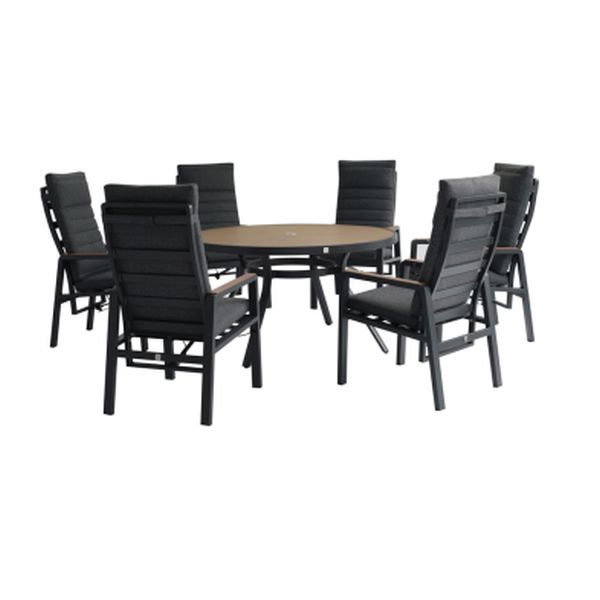 Panama Reclining 6-Seater Dining Set Round Table