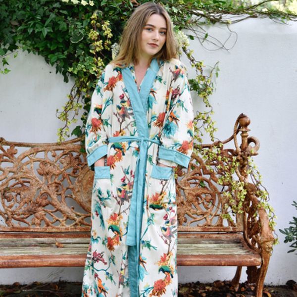 Turquoise Hummingbird Dressing Gown