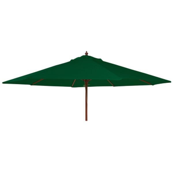 Hardwood Round Parasol Parasol With Pulley 3m - Green