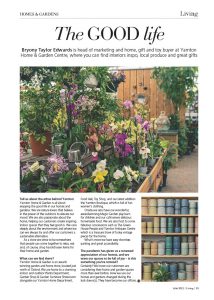 Page from Oxfordshire Living Magazine with headline The Good Life about Yarnton Home & Garden